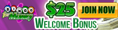 $25 Free
                        Welcome Bonus, 500% bonus on 1st deposit, 300%
                        bonus on 2nd deposit!