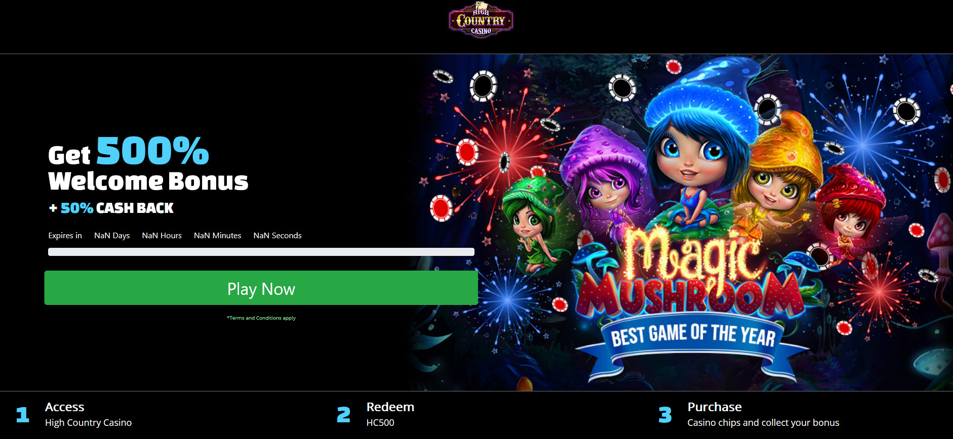 Get 500% Welcome Bonus + 50% CASH BACK