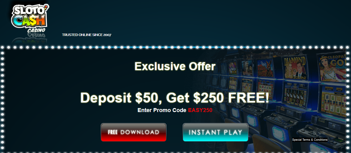 Slotocash Dep 50 Get 250