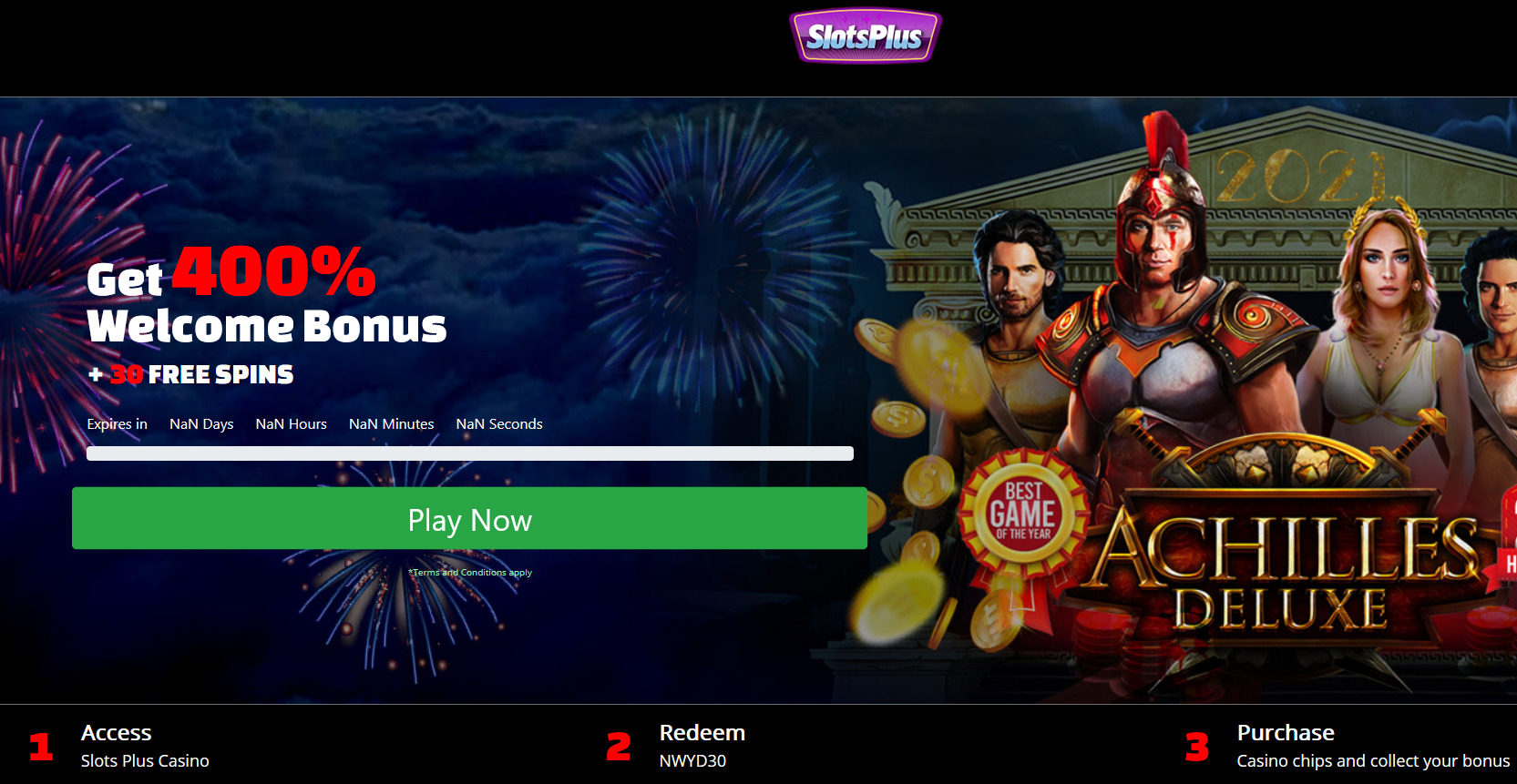 Get 400% Welcome Bonus + 30 FREE SPINS